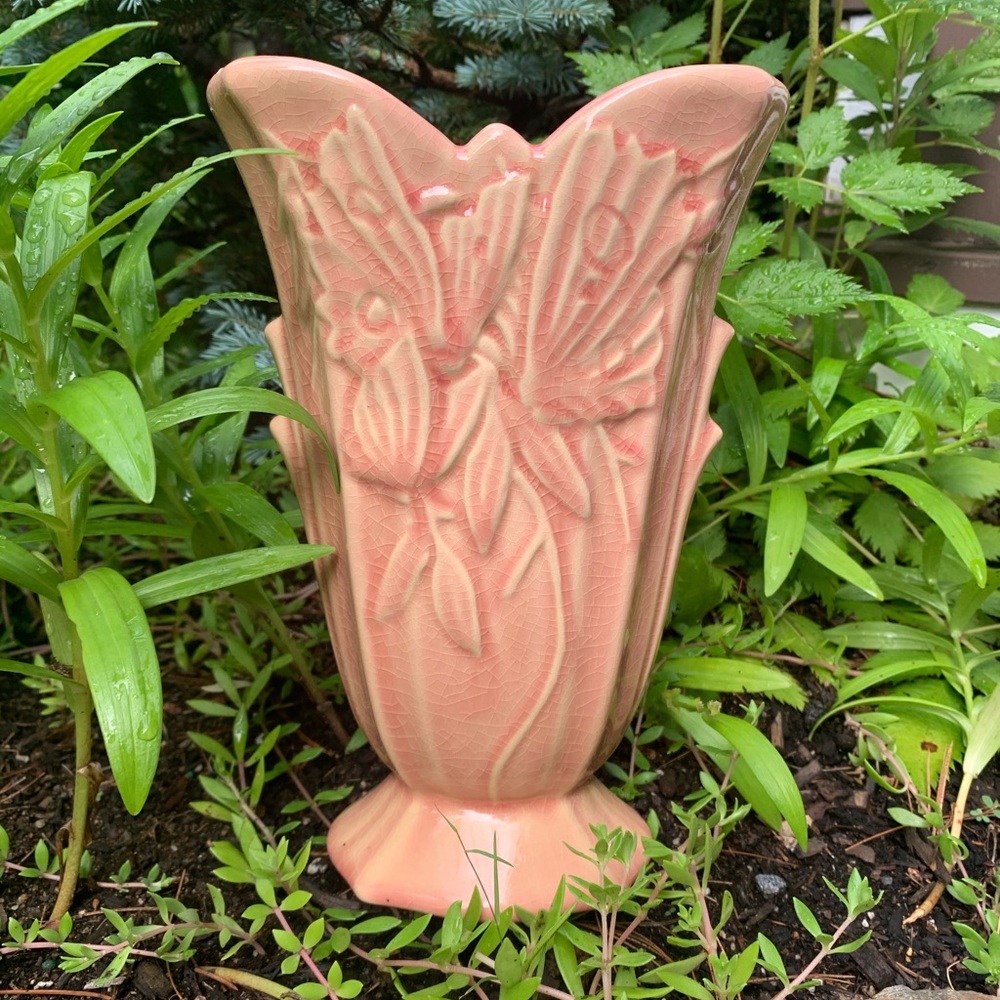 SOLD McCOY Art Deco Butterfly Vase - Picture 1 of 14